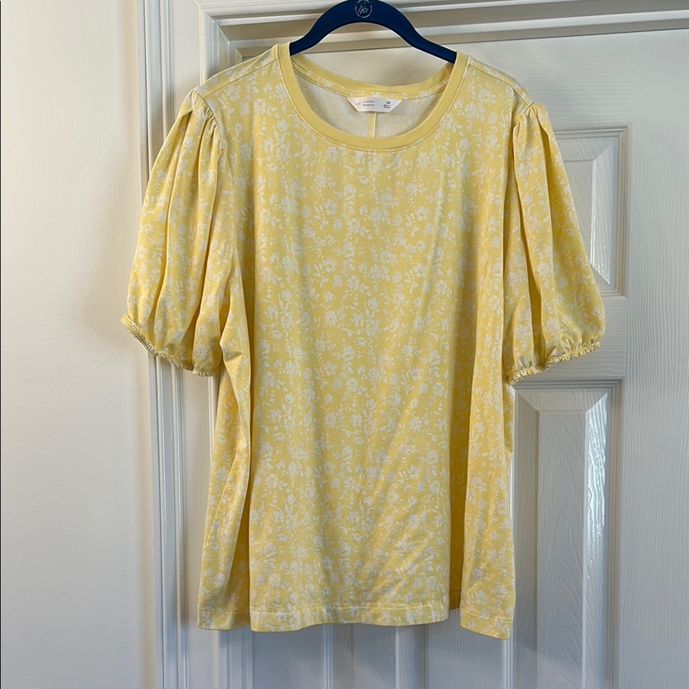 Yellow Floral Puff Sleeve Top